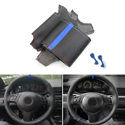 Leather Cover Braid On Steering Wheel For BMW M Sport E46 E39 M3 E46 Red-Blue • $13.01