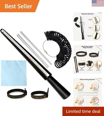 Premium All-in-One Ring Sizer Tool Set - 27 Pcs - Microfiber Polishing Cloth • $12.99