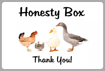 8 X Honesty Box Stickers. Thank You Money Box Tin Jar Labels For Poultry Eggs • £2.70