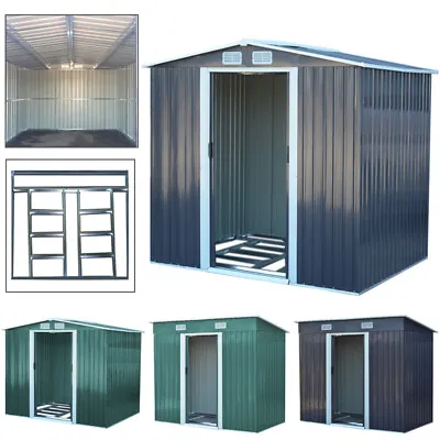 Metal Garden Shed Apex/Pent Roof Outdoor Storage House Tool Sheds With Free Base • £409.95