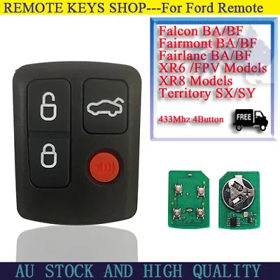 433MHZ New Keypad For Ford BA BF Falcon Sedan/Wagon Keyless Car Remote 4 Button • $25.81