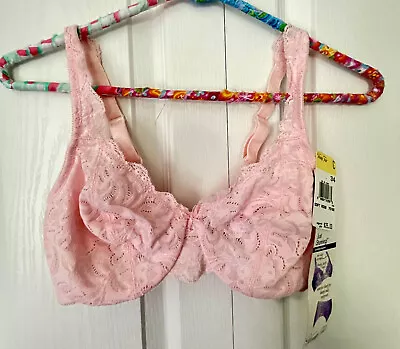 Vintage Pink Lace Vanity Fair Bra 36C NWT • $7.99