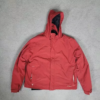 LL Bean Jacket Mens Large Regular Red Weather Challenger OBCY9 • $48