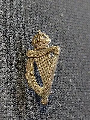 £9.99 • Buy Unknown Irish Collar Badge In Blackened Brass On Lugs Kings Crown Genuine