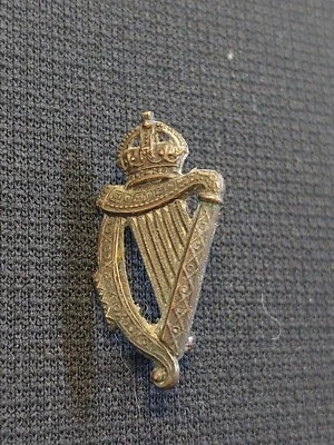 £9.99 • Buy Unknown Irish Collar Badge In Blackened Brass On Lugs Kings Crown Genuine