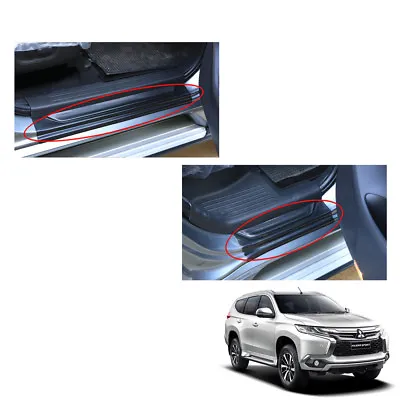 $66.24 • Buy Front Rear Doors Sill Scuff Plate Black For Mitsubishi Pajero Sport 2016 2017