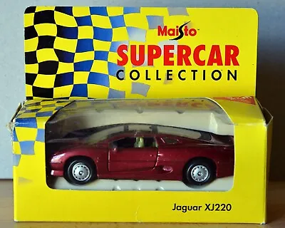 MAISTO SUPERCAR - Jaguar XJ220 - DIE CAST CAR - BOXED - MAROON COLOUR • £4.95