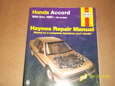 Haynes Repair Manual 42011 For Honda Accord 1984 85 86 87 88 1989 All Models  • $10.35