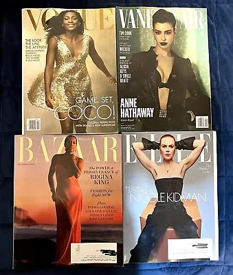 Vogue Magazine Vanity Fair Harper’s Bazaar Elle Magazine (Lot Of 4 Magazines) • $12