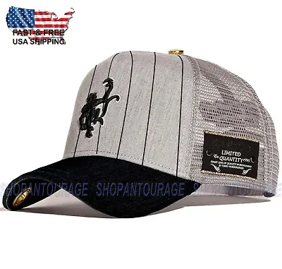 Red Monkey Logo Pinstripe Grey RM1430 New Limited Edition Unisex Trucker Hat Cap • $59.50