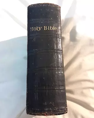 Holy Bible * Black Leather-bound Oxford Press 1881 Edition • £20