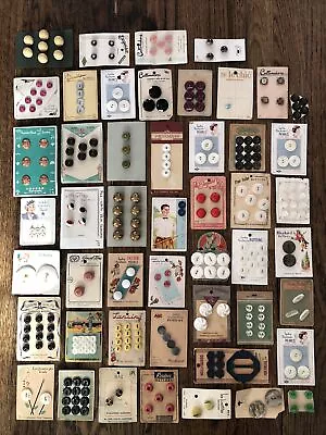 Lot (#3) Of Antique Vintage Buttons Most On Original Cards 50 Cards • $37