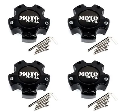 4 Moto Metal Gloss Black Wheel Center Hub Caps For 5x5 5x127 MO951 MO955 MO956 • $46.92