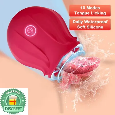 $32.95 • Buy Licking Tongue Vibrator Clit Stimulator Rose Clitoral Massager Dildo Sex Toy AU