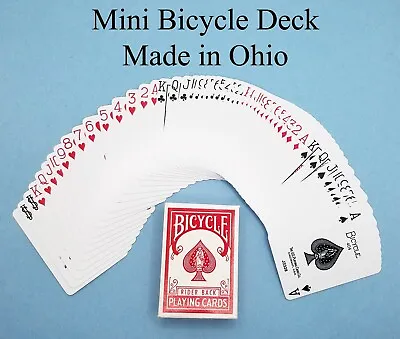 Miniature Bicycle Deck Of Playing Cards - Made In Ohio - Used  Great Condition! • $12.99
