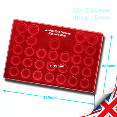 Red COIN TRAY For 50p - New SCHULZ 30 Compartments Pence Collection Olympic 2012 • £10.45