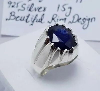 Sapphire Ring Natural Blue Kashmir Sapphire Stone Jewellery Real Handcrafted  • $208