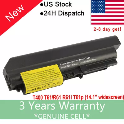 Battery For Lenovo ThinkPad R61 T61 T400 R400 Series 14.1  Widescreen 41U3198 • $16.99