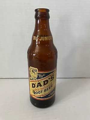 Dad's Root Beer  Big Junior.  (Amber Glass) ACL Bottle 10oz. Portland OR 1950 • $18