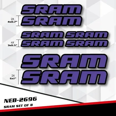 New For SRAM Decal Stickers Set For Mountain Road Bike Frame Helmet  NEB-2696 • $24.99