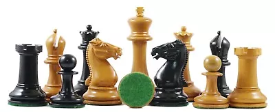 Walter Grimshaw 1854 Circa Reproduction 3.5  Staunton Antiqued Boxwood Chessmen • £188.02