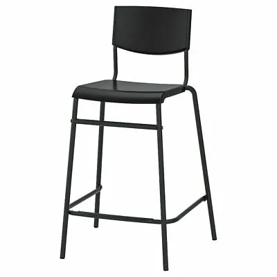 Ikea STIG High Bar Stool With Backrest Stackable 63cm • £33.99