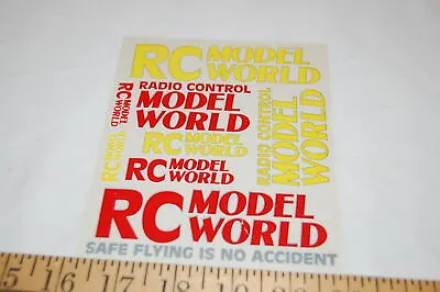 Vintage? Rc Plane Rc Model World Radio Control Red & Yellow Peel & Stick Decals • $21.35