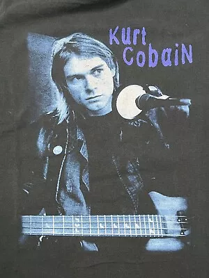 Vintage Kurt Cobain Mens T-Shirt M Anvil  Note End Of Music Tee Nirvana 2000 • $93.49