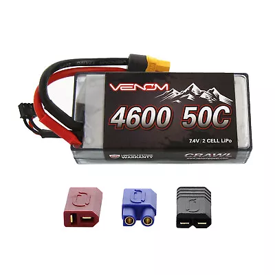 Venom 50C 2S 4600mAh 7.4V RC Crawler LiPo Shorty Hardcase Battery With UNI Plug • $49.99