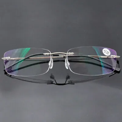 Titanium Alloy Rimless Reading Glasses Readers Retro Mens Womens +1.0~4.0 HFA062 • £10.79