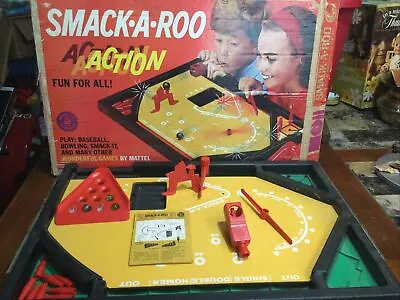 Vintage 1964 Mattel Smack A Roo Action Game Baseball Bowlaround Smack-It • $26.24