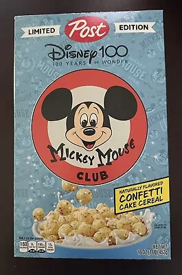 New Limited Edition Post Disney 100 Years Of Wonder Mickey Mouse Club Cereal New • $5.37