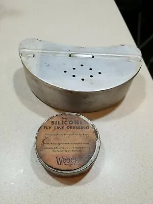 Vintage Aluminum Fly Fishing Bait Box Fly Line Dressing Tin • $24