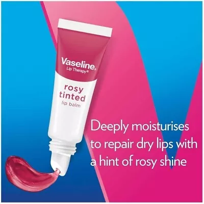 Vaseline Lip Therapy Rosy Tinted Lip Balm 10g For Dry Lips With Rosy Shine • $16.75