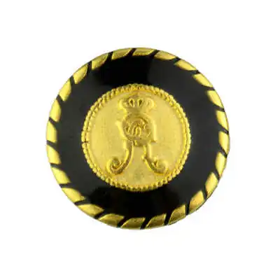 METAL GOLD WITH BLACK ENAMEL MILITARY ROYAL SHANK BUTTONS 2 Sizes 17.5mm 22.5mm • £2.95
