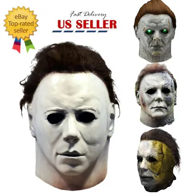 Michael Myers Mask Deluxe Adult Latex Halloween Horror Fancy Dress Killer Scary • $17.89