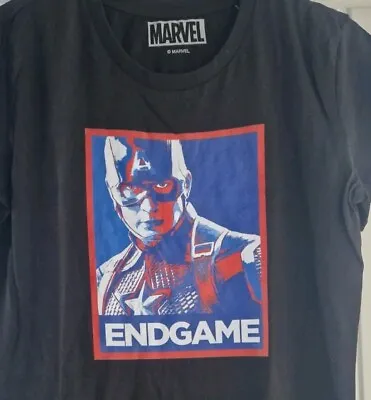 Official Marvel Captain America Black Tshirt Size Small Avengers Endgame • £9.99