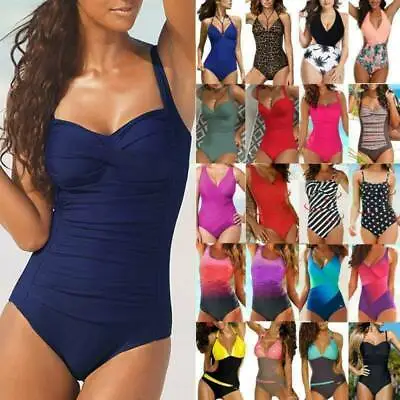 £14.39 • Buy Women Padded One Piece Bikini Tummy Control Monokini Swimsuit Swimwear Beachwear