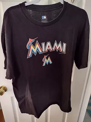 Miami Marlins   T Shirt Adult XLBlack Genuine Merchandise MLB • $12.99