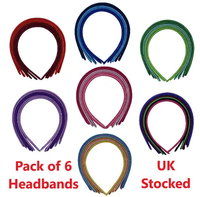 Alice Band Headband Kids Hair Accessories Satin Girls Women's Pack Of 6 • £2.99