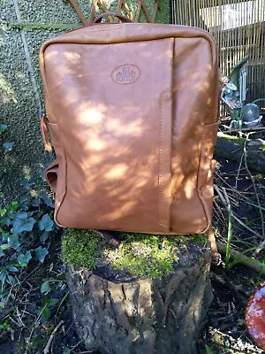 Rowallan Handmade Soft Tan Leather Backpack  Top Handle Tartan Lined    • £44.99