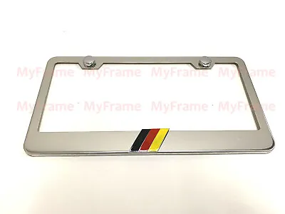 1pc 3D  GERMAN FLAG  Emblem Stainless Steel Chrome Metal License Plate Frame 000 • $20.29