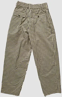 MARNI UNIQLO NEW! Yellow Black Plaid Wide Fit Pleated Pants Size S Waist 27-30  • $40