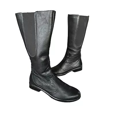 Naot Boots Womens EU 38 US 7-7.5 Black Leather Water Resistant Riding Side Zip • $52.88
