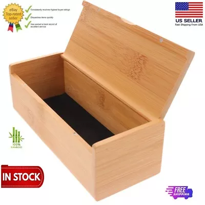 Bamboo Keepsake Box -Jewelry Organizer Storage Glasses Case • $8.69