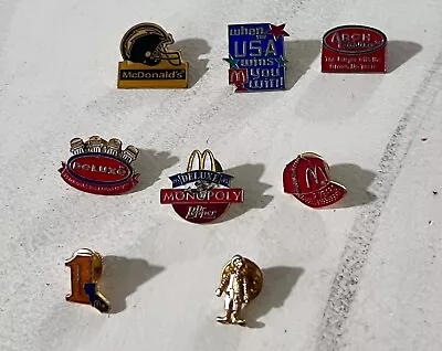 Lot Of 8 McDonald's Vintage Employee Button Pinbacks Pins • $25.99