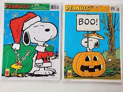 Vintage PEANUTS Snoopy Holiday Puzzles Halloween Christmas NEW SEALED Landoll's • $19.99