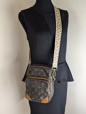 Authentic Vintage Louis Vuitton Amazone Shoulder Bag Brown Canvas Crossbody  • $287