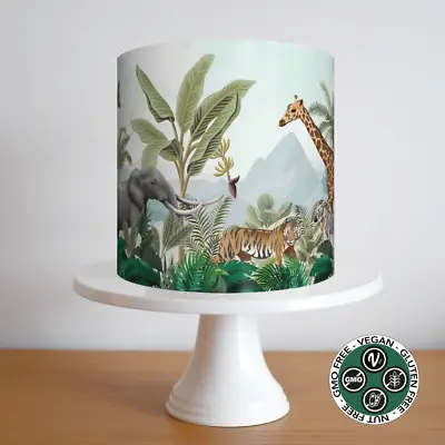 Animal Safari Jungle Cake Topper Border Strip Pattern Wrap Around Party  Edible • £6.49