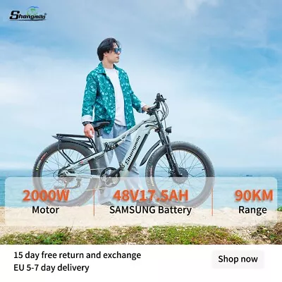 26  Electric Bike 2000W Dual Motor Fat Tyre Bicycle Full Suspension E-Bike 35MPH • $1499
